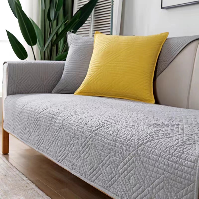 ULTRASONIC SUPER SOFT SOFA COVERS LIGHT GREY