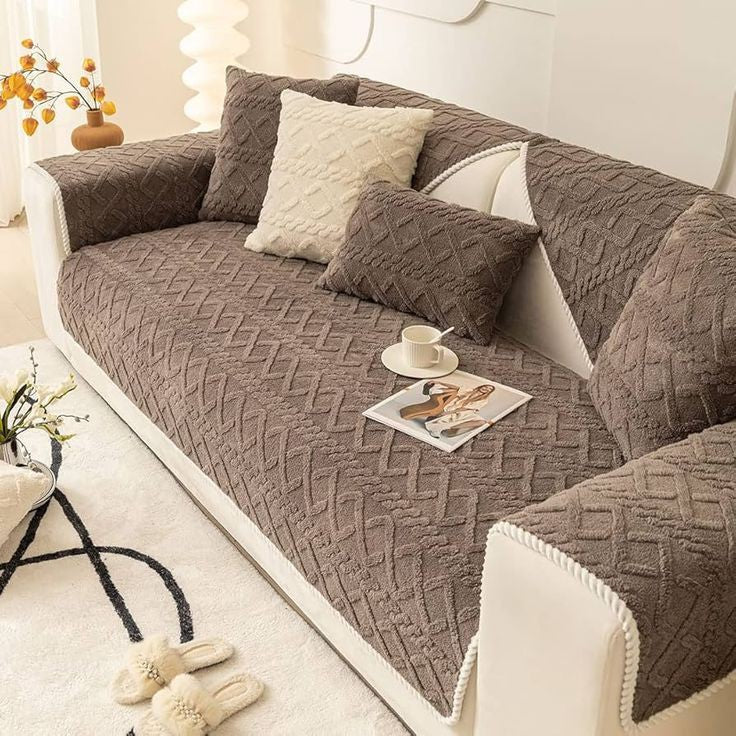 Couch Cover Sofa Covers, Anti Slip Sofa Slipcover (Brown)